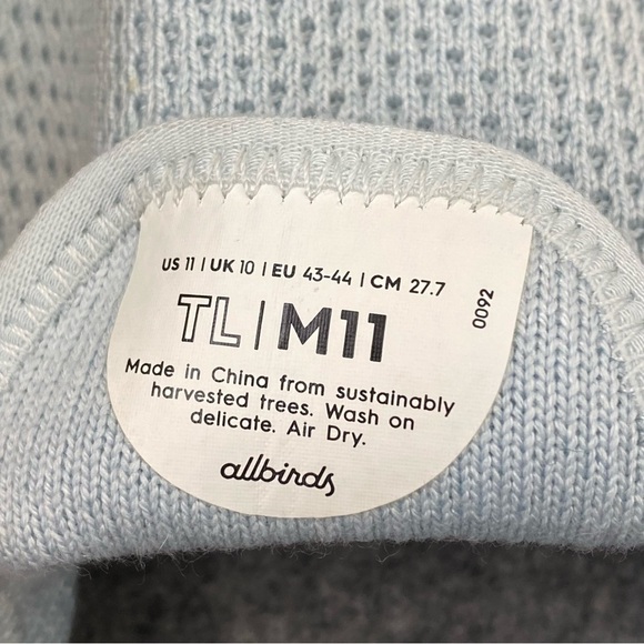 Allbirds Mens Tree Loungers Blue Everyday Slip-On Sneakers Shoes Size 11 - Picture 9 of 9